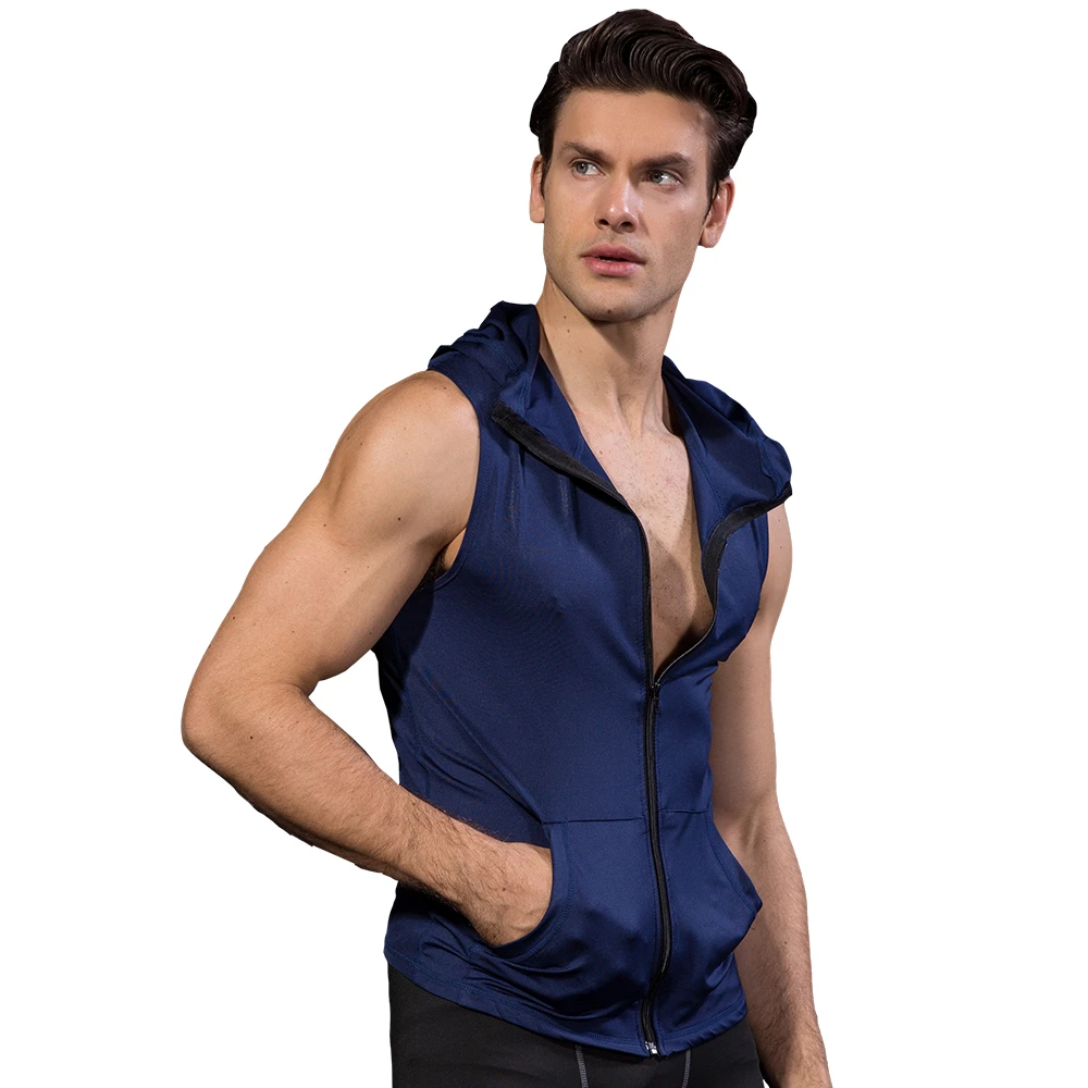 sleeveless running hoodie