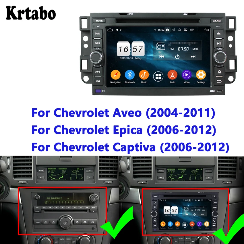 Для Chevrolet Aveo 2004-2011 Автомобильный Радио Android мультимедийный плеер сенсорный экран навигация реверсивное изображение поддержка DVD