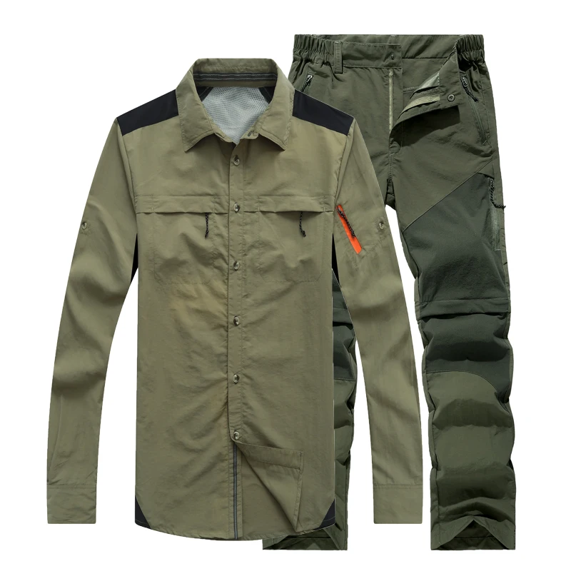 

Quick Dry Men Summer Hot Season Spring Autumn Camp Hike Fish Climb Trek Cycle Sport Shirt Suit Pant Outdoor Trousers Euro Size