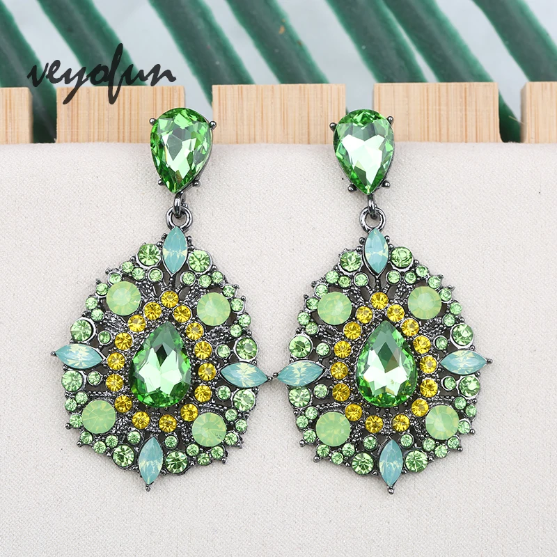 

Veyofun Classic Cystal Rhinestone Drop Earrings Luxury Party Dangle Earrings Fashion Jewelry for Women Gift