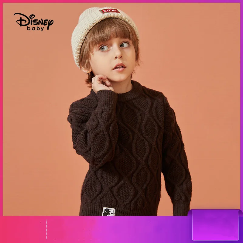 Disney/ г. Детский жаккардовый свитер зимнее пальто для малышей Новые утепленные свитера для мальчиков Новинка