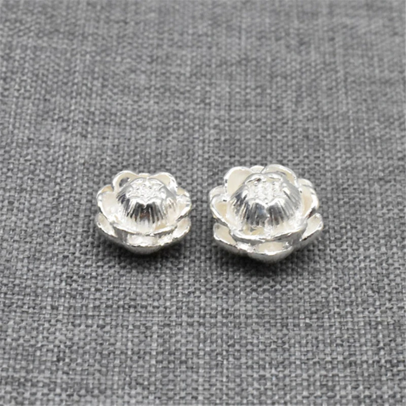 

4pcs of 925 Sterling Silver Flower Pod Beads for Necklace Bracelet