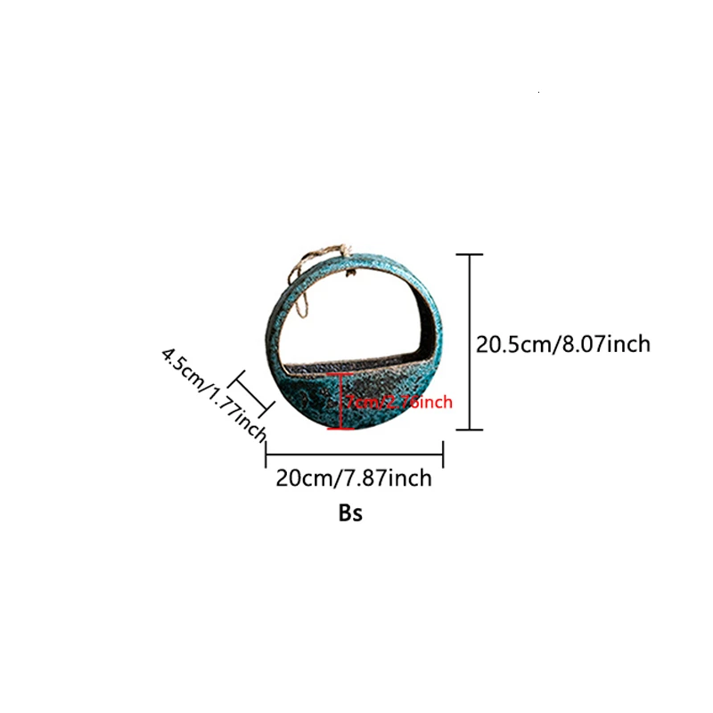 Керамический Настенный цветок горшок висячая корзина гидропонная Scindapsus Горшечное растение цветочный горшок шнурок ручной работы Подвеска Декор - Цвет: Bs