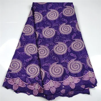 

Purple African Cotton Lace Fabric Embroidery Swiss Voile Lace Cloth For Sewing Dress ATC37(5yards/lot) Many Color