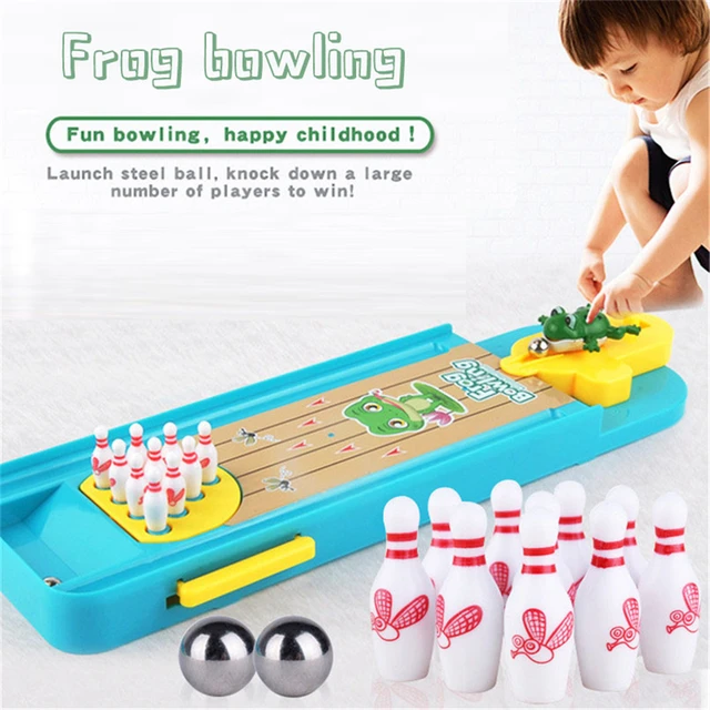 Mini Desktop Bowling Game Toy Cartoon Frog Indoor Parent-Child Interactive Table Sports Game Toy Bowling Educational For Kids 1