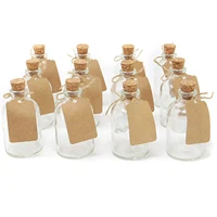 Mini Glass Bottles | Wedding Decorations Favours Glass Bottles With Cork Lids | Includes Attached Labels | Kitchen Decorations 1
