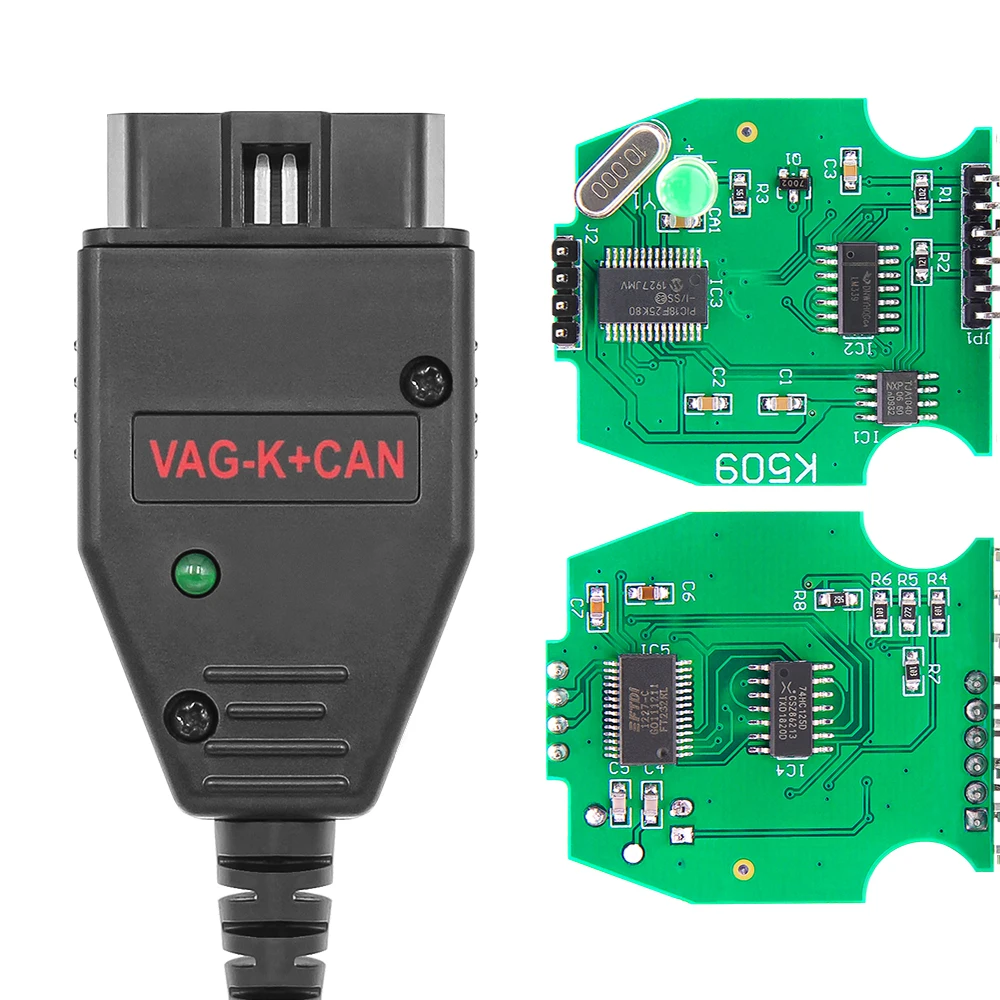 Автомобильный диагностический сканер OBD2 VAG K + CAN Commander 1 4 Can PIC18F25k80 FTDI OBD кабель для