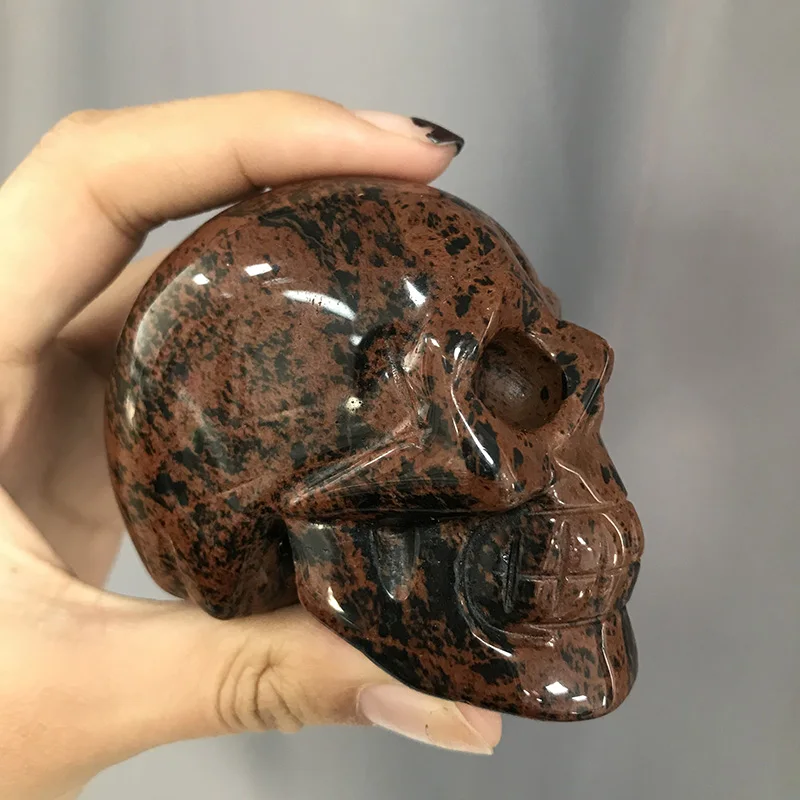 High Quality Wholesale 3 inch Red Obsidian Skull Figurine Hand Carved Skull Crystal For Home Decoration for Gift TP