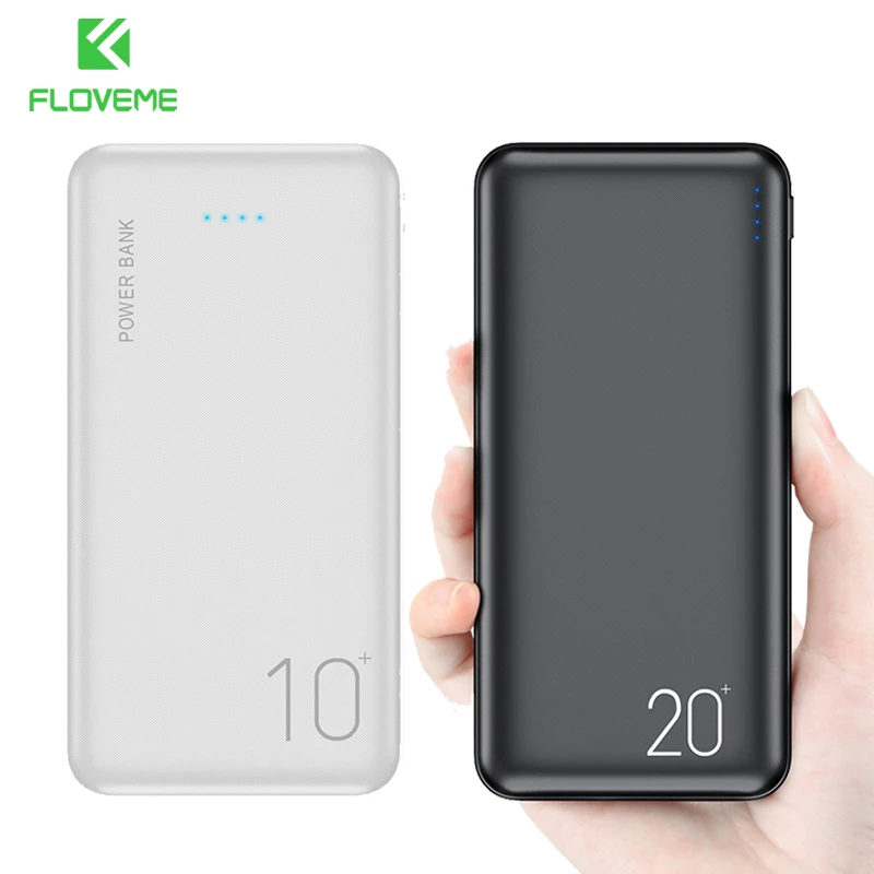 FLOVEME-Banco de energía de 20000mAh para móvil, cargador portátil USB Dual para iPhone 11 XR SE, cargador de batería de 10000 mAh para Xiaomi Mi Mini