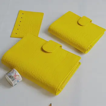 

2020 Presell New Arrive Yellow A7 A6 A5 Genuine Leather Regular Size Planner Binder Rings Notebook Agenda Organizer