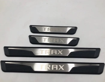 

For Car Accessories Sticker Chevrolet TRAX 2014-2019 Door Sill Scuff Plates Car Styling high quality ABS Protector Guard 4pcs