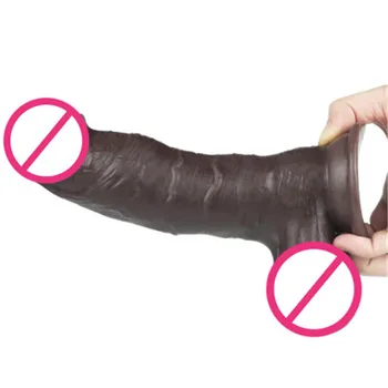Simulation dildo realistic sliding prepuce G-spot clitoris stimulation penis soft silicon giant penis female sex toy 2