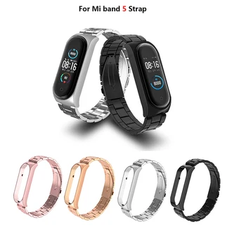 

For Mi Band 5 Strap Waterproof And Durable Metal Wristbands Stainless Steel Bracelet Replacement For Xiaomi Mi Band 5 Strap