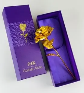 24K Золотая фольга розовое золото Роза подарок на день Святого Валентина