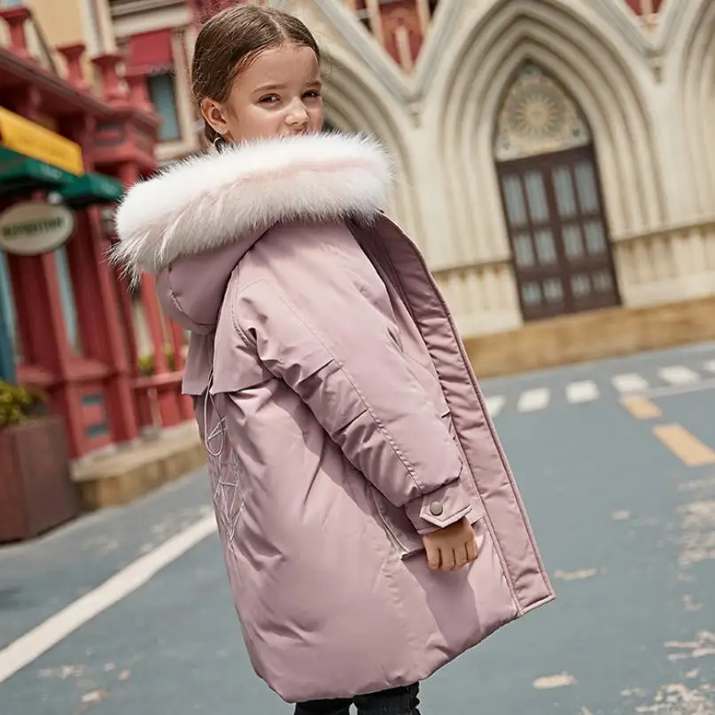 

Children Down Jacket Winter New Thicker Warm Back Print Oversize Coat Modis Kids Clothes Down Jacket Windproof Outerwear Y2160