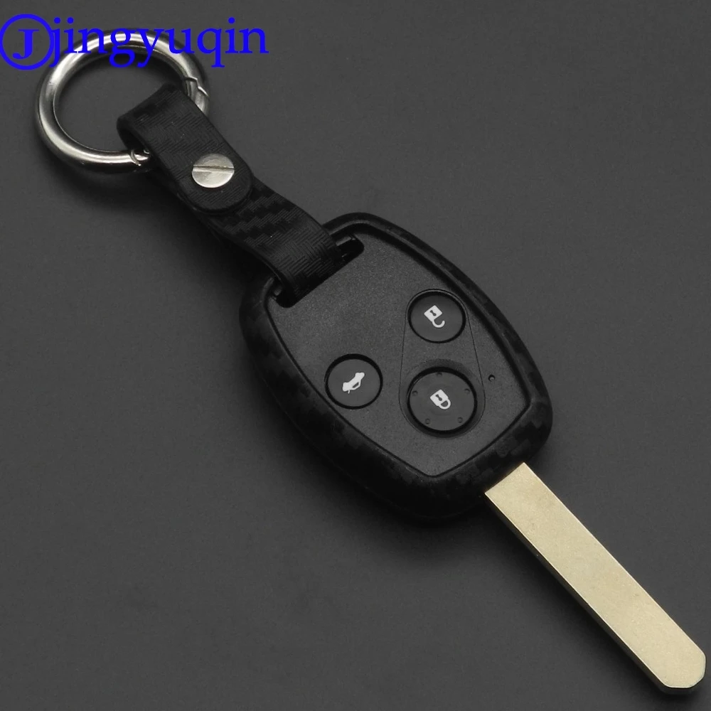 jingyuqin 2/3 Buttons Remote Carbon Silicone Car Key Case Cover Shell For Honda CIVIC JAZZ Pilot Accord CR-V Holder | Автомобили и
