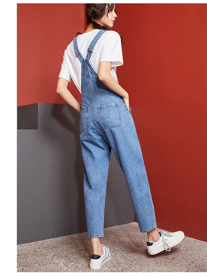 Женские стильные джинсы на лямках LEIJIJEANS, светло-голубые прямые джинсы до щиколотки, повседневная молодежная модель 9118 большого размера на осень
