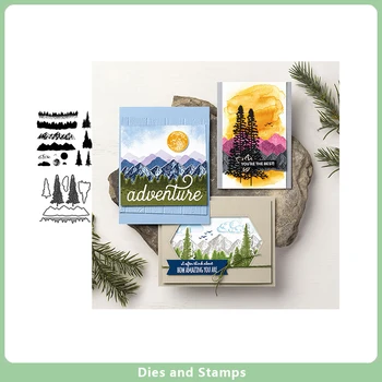 

Mountain Metal Cutting Dies and Rubber Stamps DIY Scrapbooking Card Dies Cut Stencils Paper Crafts Handmade Photo Album Decor