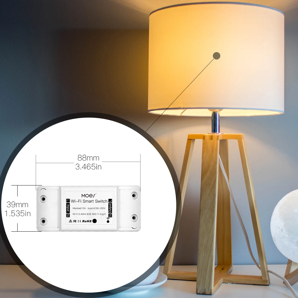 DIY WiFi умный светильник, универсальный таймер выключателя, приложение Smart Life, беспроводной пульт дистанционного управления, работает с Alexa Google Home