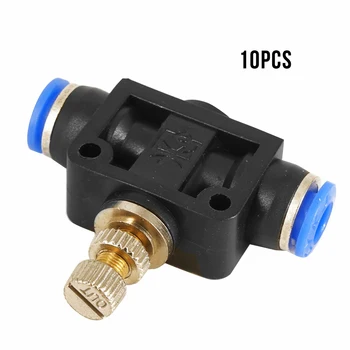 

10 Pcs/Set 6mm Air Fittings Pneumatic Parts Connector Quick Push For Hose Tube Fitting Speed Plastic Switch Controller