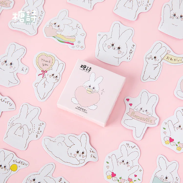 45 шт./компл. мини бумажная наклейка для творчества с милым Кроликом дневник