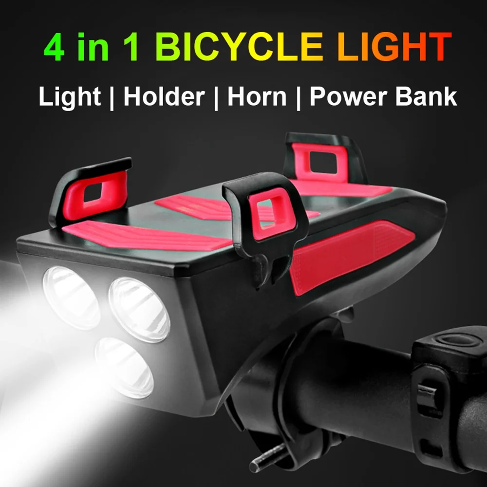 Bicycle Phone Holder Stand Outdoor Headlight Night Riding Strong Light mountain bike Power Bank horn Smart Bracket | Мобильные