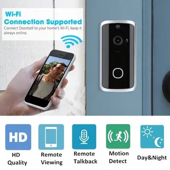 

WiFi Door Bell IR Night Vision Motion Detection Two Way Audio Home Security APP Visitor Visual Doorbell Smart Video Doorbell