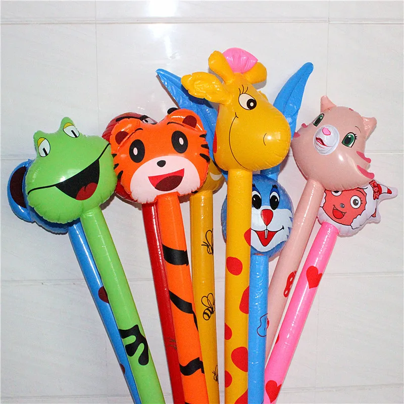 120cm Cartoon Inflatable Animal Long Inflatable Hammer No Wounding Weapon Stick Blow Up Noise Maker Toys Baby Children Toys
