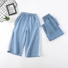 Летняя детская одежда, детские свободные штаны в Корейском стиле, штаны-капри средней и большой длины