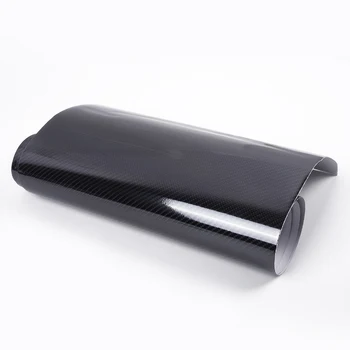 

1x5D Ultra Gloss Glossy Black Carbon Fiber Vinyl Wrap Sticker Decal 30 * 152cm