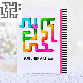 

Complicated Maze Circlet Love Heart Geometry Metal Cutting Dies Set For DIY Scrapbooking Craft Cards Decor Album Die Cut 2020