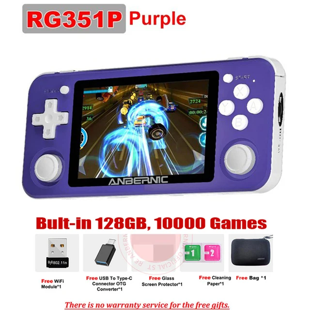 128G ANBERNIC RG351P Retro Game Console RK3326 Linux System PC Shell PS1 Game Player Portable Pocket RG351 Handheld Game Console 