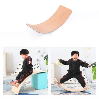 Tablero de equilibrio de madera para niños, rompecabezas con sensor de equilibrio corporal, tablero de balanceo de entrenamiento giratorio, tablero de ejercicio balancín infantil