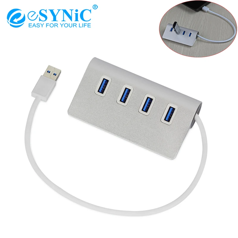 ESYNiC 4 порта USB 3 0 концентратор многопортовый usb-адаптер кабель высокоскоростной