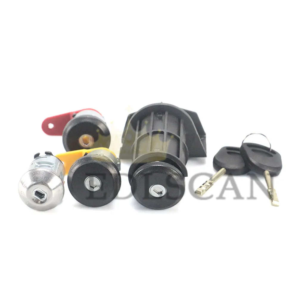 EDLSCAN lock set 3N21F22050BB for Fiesta 1989-2002 ignition switch lef right door lock trunk lock 3N21 F22050 BB