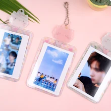 

Pendant Card Holder Simplicity Card Holder Photo Card Holder Printing Card Holder Key Ring Colorful Cute Transparent Cover