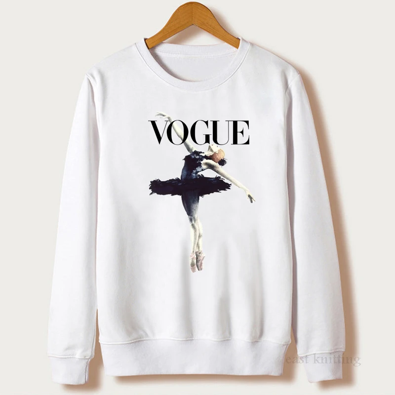 Женская толстовка с длинным рукавом VOGUE повседневный пуловер круглым вырезом и