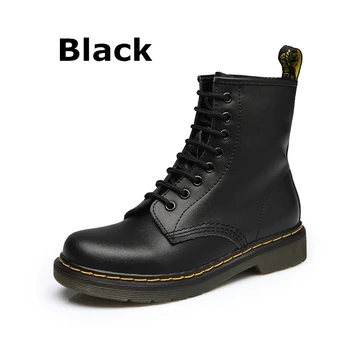 

Fashion Women Casual Shoes Cow Genuine Leather Lace Up High Top Woman Ankle Boots Punk Warm Non-slip Wear-resistant Women Shoes