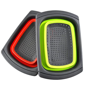 

Foldable Colander Drain Folding Baskets Collapsible Kitchen Strainer Noodles Fruit Vegetable Washing Strainers Bowls