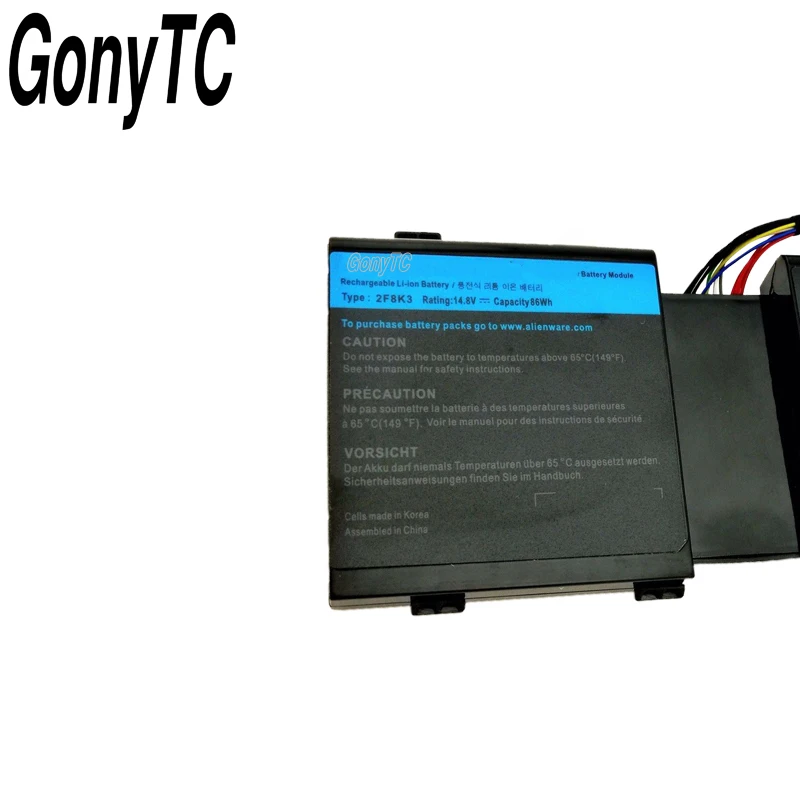 GONYTC 2F8K3 ноутбук Батарея для DELL Alienware 17 18 M17X R5 M18X R1 2F8K3 0KJ2PX KJ2PX G33TT 14,8 V 86WH