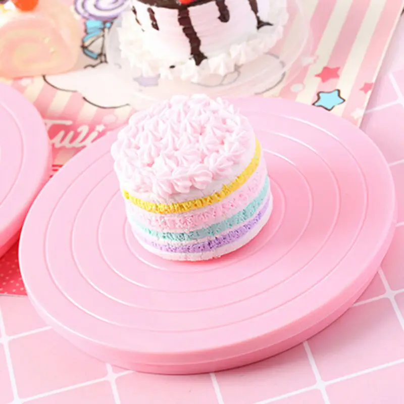 Cake decorating stand 14cm Mini Cake Cookies Decorating Turntable Manually Rotating Table Cake Stand Non-Slip Base