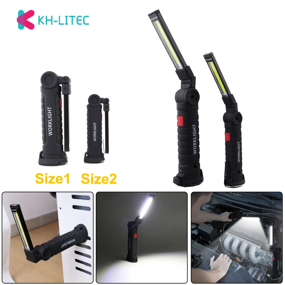 KHLITEC COB ручной Подвижный Рабочий фонарь USB зарядка многофункциональные и складные
