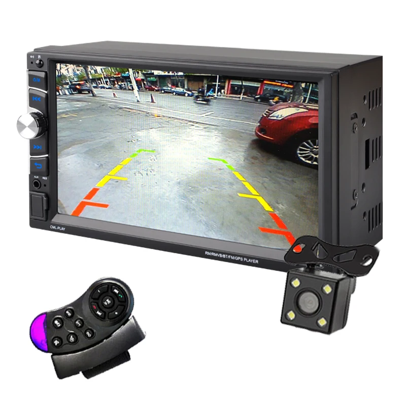 Для Apple Android 2 Din Bluetooth MP5/WMA/APE/FLAC/WAV Авторадио с gps Carplay 7 дюймов автомобильное радио Mirrorlink HD сенсорный экран - Цвет: with camera-control