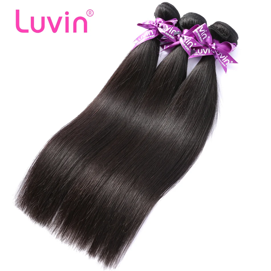 

Luvin OneCut Hair Straight 8-30 Brazilian Virgin Hair 3 Pcs/Lots 100% Unprocessed Human Soft Hair Bundles Weaves Free Shipping