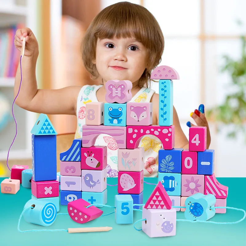 

QZM Forest Animal Bead Toy Flexible Bracelets Toy Necklace Educational Handmade Bead Building Blocks