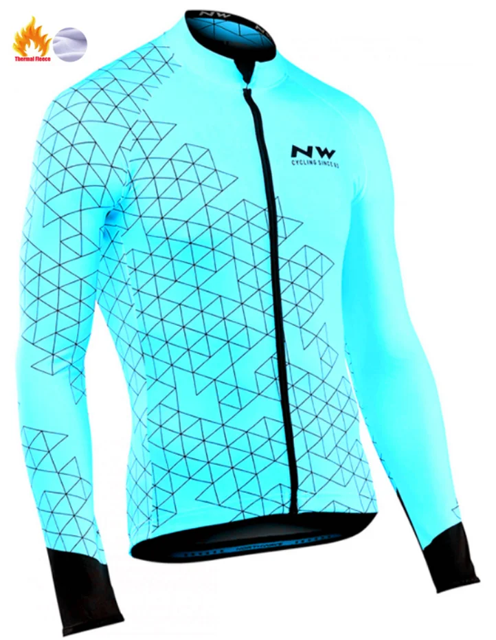 Новая команда Pro для мужчин Велоспорт Джерси зимний тепловой флис дорожный велосипед одежда комплект спортивной MTB велосипедный нагрудник/брюки костюм Rpo NW - Цвет: Winter jersey