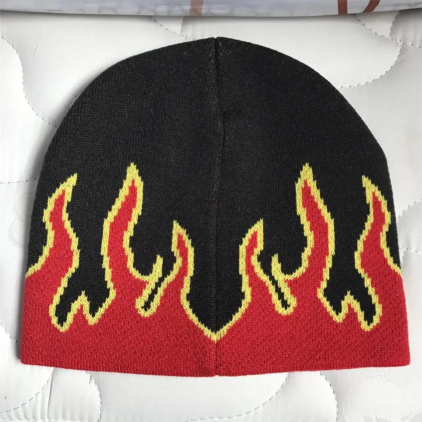ASAP ROCKY Flame Beanies Теплые Зимние головные уборы для мужчин и женщин женские часы Docker Skull cap вязаные хип-хоп осенние Skullies для улицы