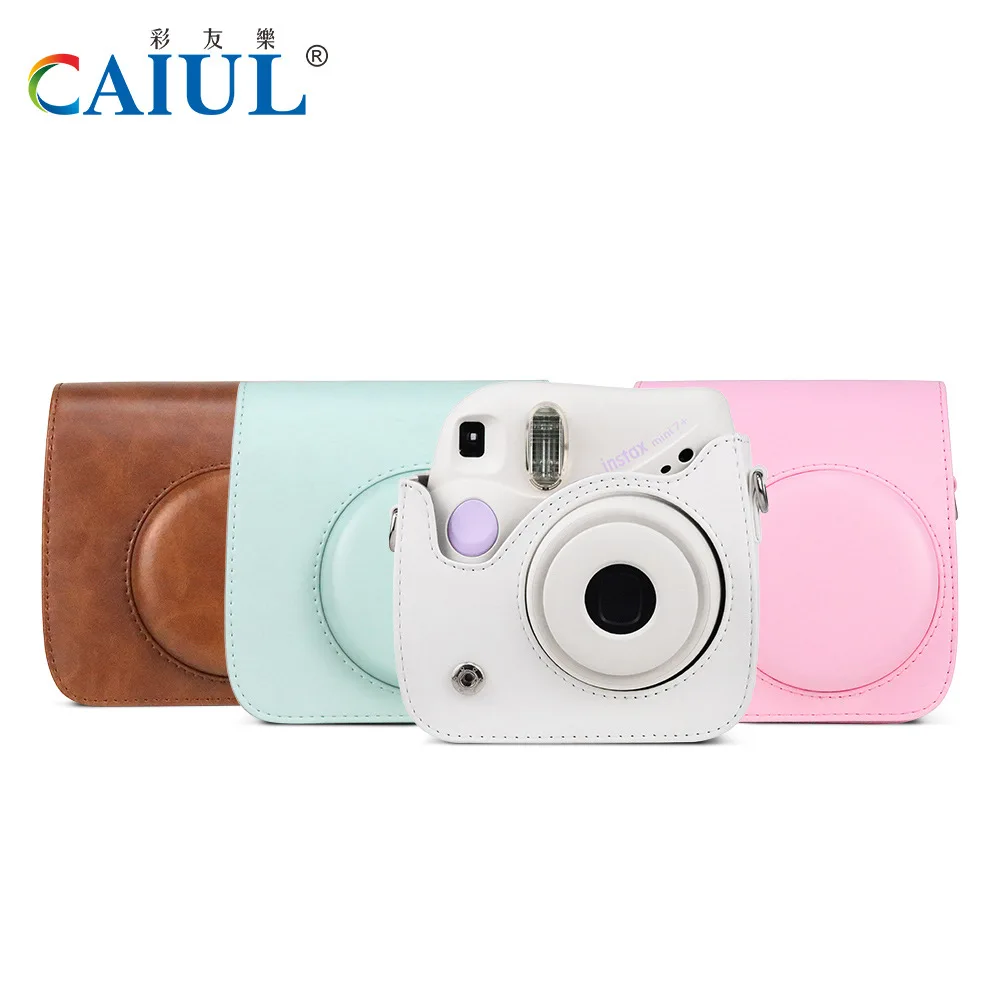 Чехол Caiul для камеры Fujifilm Instax Mini 7 +/7S чехол из искусственной кожи с ремешком |