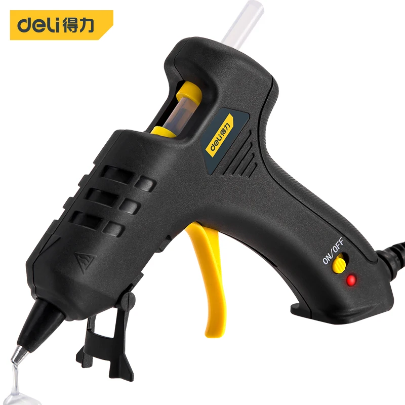 Deli DL402020 Hot Melt Glue Gun Electrical Tools Household Tool DIY Tools PTC Heating Copper Outlet Glue Independent Switch 20pcs m5 brass hot melt insert nuts heating molding copper thread inserts double twill knurled injection 3dprinter components