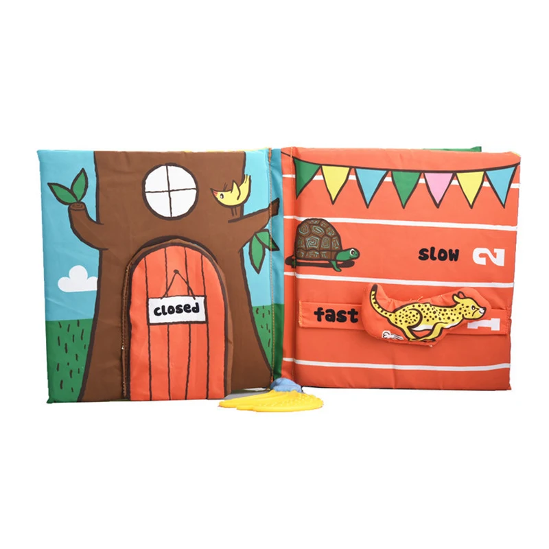 Soft Elephant Book Three-Dimensional Puzzle Early Education Tooth Tape Baby Cloth Books for Children Stuffed Plush Baby Book 29 5